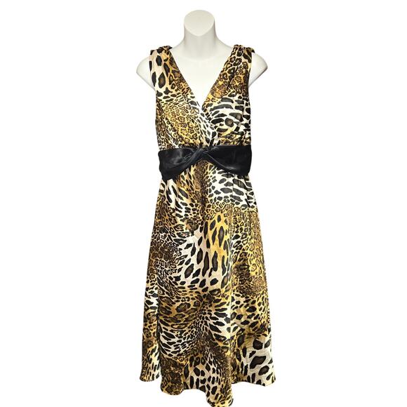 Vintage Rabbit Rabbit Rabbit Designs Women 12 Dress Animal Print Leopard Cheetah - Picture 1 of 14
